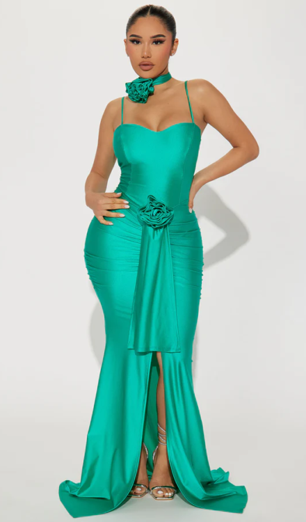 Claire Ruched Maxi Dress - M