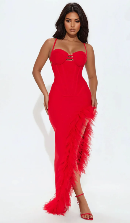 Boa Bandage Maxi Dress - M